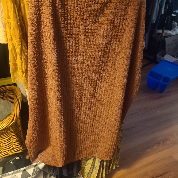 Wild Fable Textured Brown Midi Skirt - Picture 1 of 3